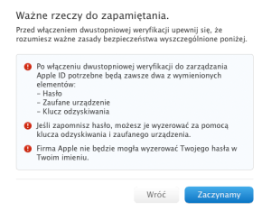 Apple ID - dwustopniowa weryfikacja