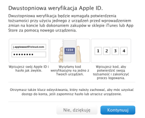 Apple ID - dwustopniowa weryfikacja