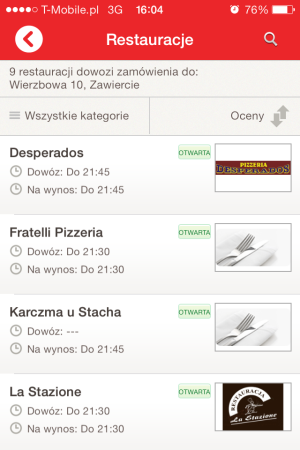 PizzaPortal.pl - aplikacja mobilna na iPhone'a